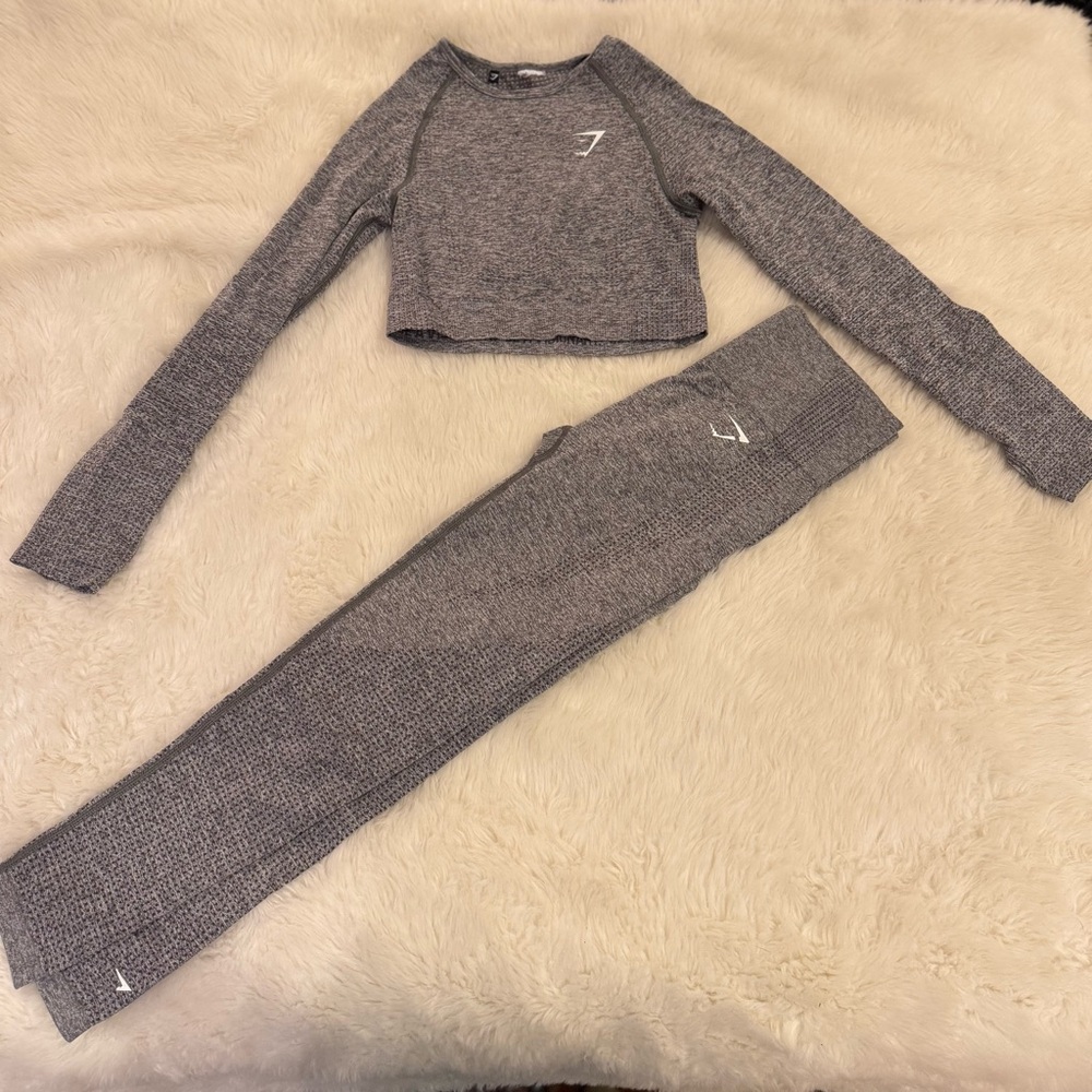 GYMSHARK LEGGING SET, GREY MARL